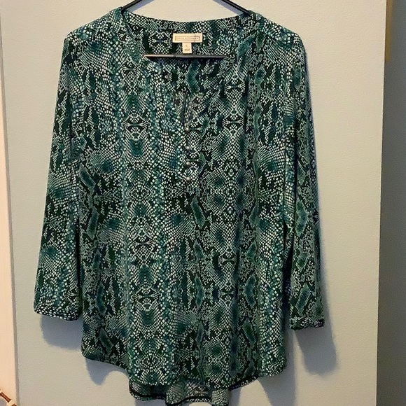 🌿 Dana Buchman Snake Print Top 🌿 - Picture 1 of 9